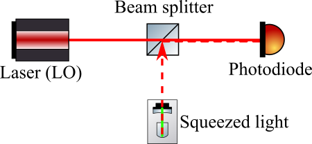 optical setup for
	detecting the squeezed field